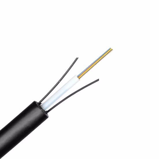 GYFXTY-FL Central Loose Tube Drop Fiber Cable, Aeral Flat FTTH Drop Fiber Optic Cable, Self-Supporting Flat Drop Cable for FTTH