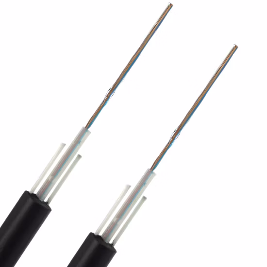 GYFXTY-FL Central Loose Tube Drop Fiber Cable, Aeral Flat FTTH Drop Fiber Optic Cable, Self-Supporting Flat Drop Cable for FTTH